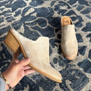 Sofft Beige Suede Mule Clogs